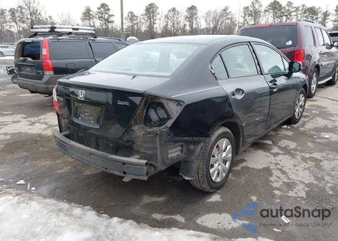 2012 Honda Civic Lx из США, поврежденный, VIN 19XFB2F54CE109687